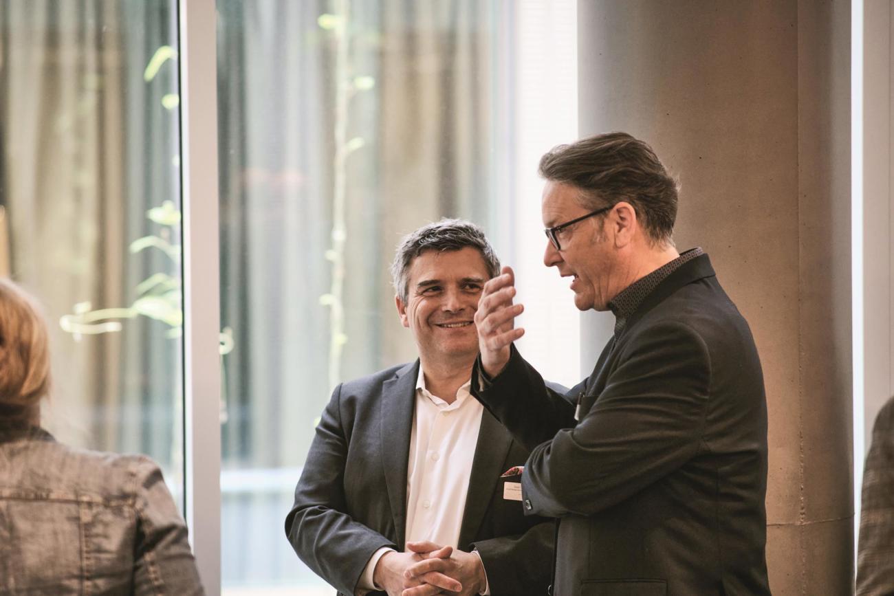 Der abtretende Vizepräsident Patrick Reiter (rechts) im Gespräch mit Ex-Vorstandsmitglied David Lienert.